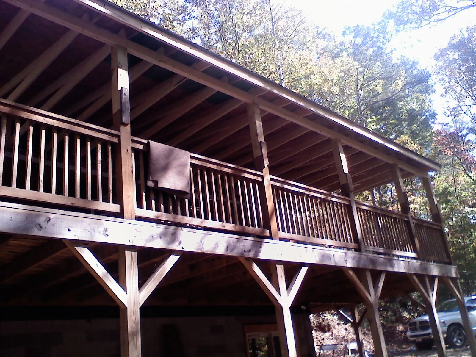Timber framing under a new elevated porch and deck — Roof Leak Repair in Slatington by Roofing Brothers